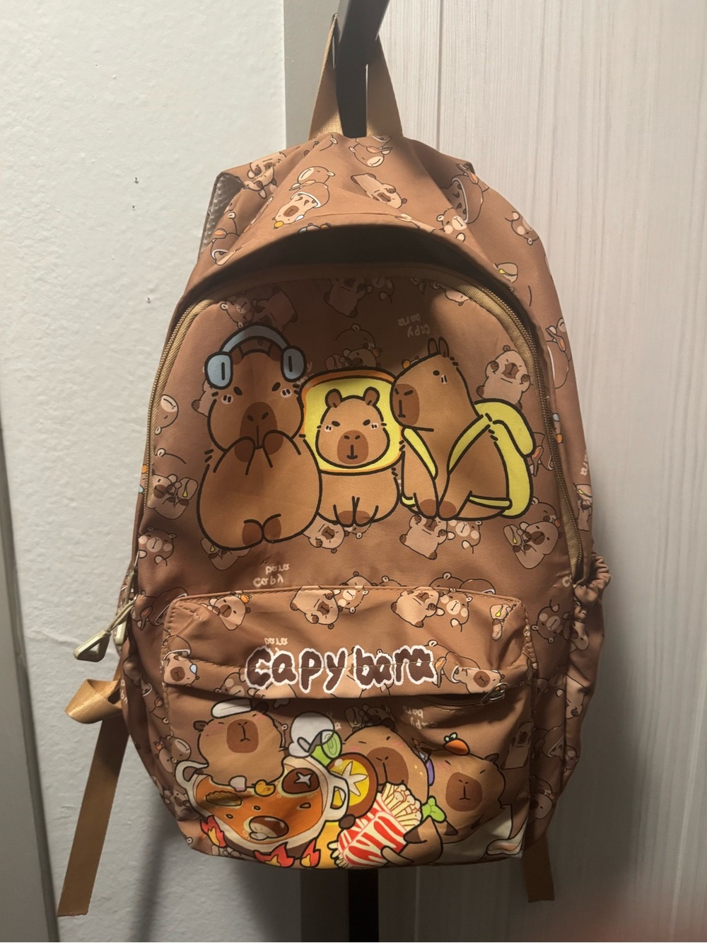Capybara Brown Cartoon Backpack